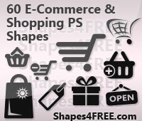 Shopping and E-Commerce Photoshop Shapes