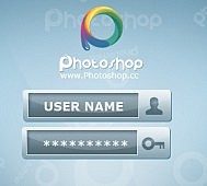 Free Blue login from psd photoshop