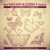 VINTAGE Cool Free Butterfly Brushes