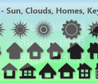 40 Free Photoshop Shapes – Sun, Clouds, Home, Keys
