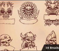 10 Skull Brushes hanyasatu