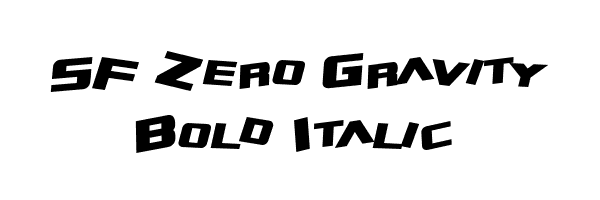 SF Zero Gravity Bold Italic