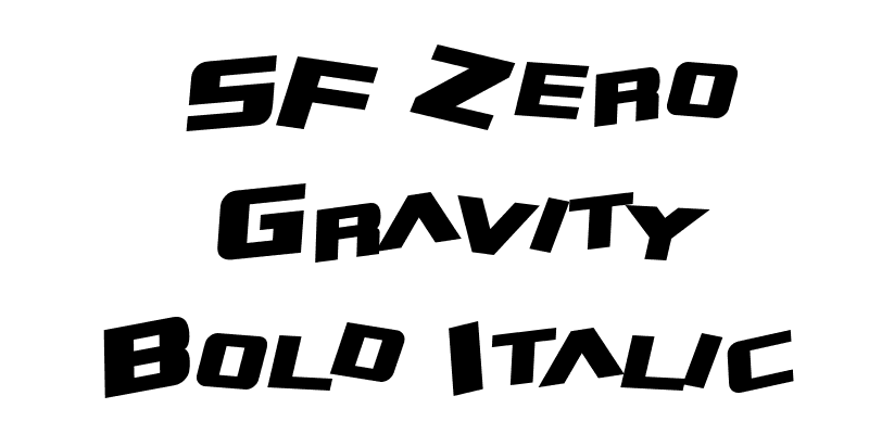 SF Zero Gravity Bold Italic