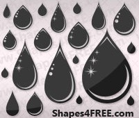 Shiny Water Drops PS Shapes