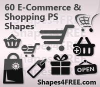 Shopping and E-Commerce Photoshop Shapes