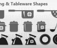 30 Cookware/Tableware Photoshop & Vector Shapes