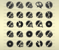 25 CD Disc Photoshop Vector Shapes