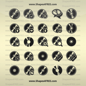 25 CD Disc Photoshop Vector Shapes