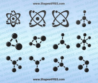 12 Atom and Molecule Photoshop & Vector Shapes