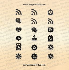 18 RSS Feed Photoshop & Vector Shapes (CSH, SVG)