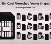 Sim Card Icon Photoshop & Vector Shapes (CSH, SVG)