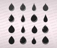 16 Water Drops Photoshop & Vector Shapes (CSH, SVG)