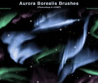 Aurora Borealis Photoshop and GIMP Brushes by  redheadstock