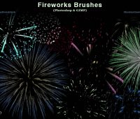 Fireworks Celebration Photoshop and GIMP Brushes by  redheadstock