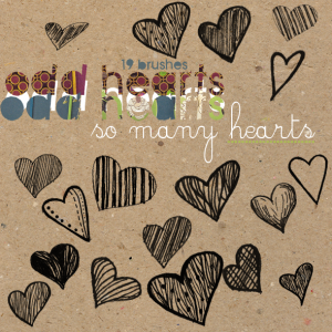 hearts doodles free brushes