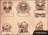 10 Skull Brushes hanyasatu